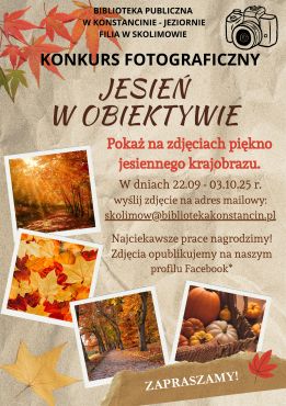 Konkurs fotograficzny ,,Jesień w obiektywie'' 22.09-03.10.2025 r.