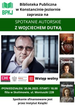 Spotkanie autorskie z Wojciechem Dutką w Bibliotece Głównej 30.06.2025 r.
