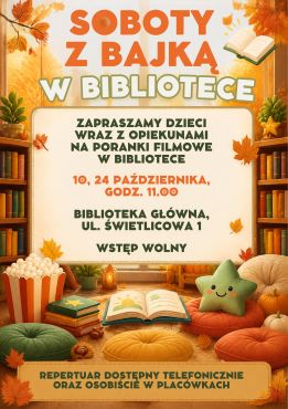 Seans filmowy dla dzieci z cyklu ,,Sobota z bajką'' w Bibliotece Głównej