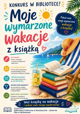 Konkurs ,,Moje wymarzone wakacje z książką 24.07-28.08.2026 r.
