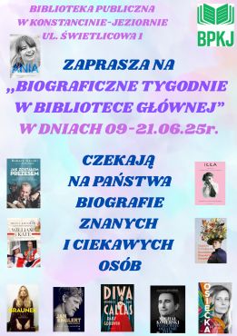 Biograficzne Tygodnie w Bibliotece Głównej 09-21.06.2025 r.