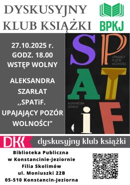 Dyskusyjny Klub Książki w filii w Skolimowie- 27.10.2025 r.