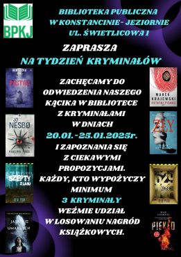 ,,Tydzień kryminałów'' w Bibliotece Głównej 20-25.01.2025 r.